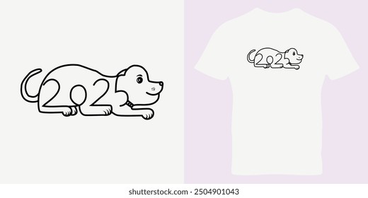 Cute French Bulldog Yoga Exercise in Black and White. Cute dog single line art vector illustration. cute dog art line t-shirt. nice dog t-shirt. nice dog Cartoon. nice vector t-shirt. 
