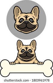 Cute French Bulldog. you can take only the head or half of the body