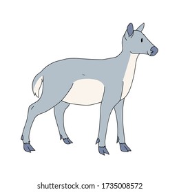 Cute french farmhouse deer vector clipart. Hand drawn shabby chic style country farm kitchen. Illustration of venison farm animal livestock ranch graphic. Doe graphic EPS 10. 