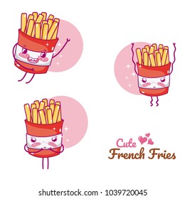 Cute french fries cartoons