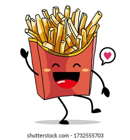 Cute french fries mascot vector design