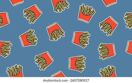 Cute french fries pattern background vector design