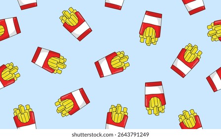 Cute french fries pattern background vector design