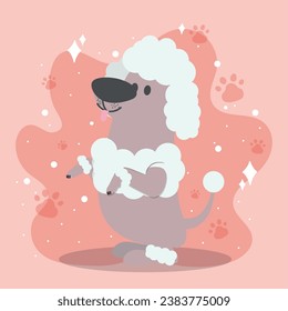 Cute french poodle dog cartoon character Vector