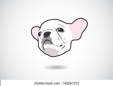 Cute French White Bulldog Puppy Face. Irresistible vector illustration of a cute French Bulldog puppy's face. Perfect for capturing the adorable charm and personality of this beloved breed.