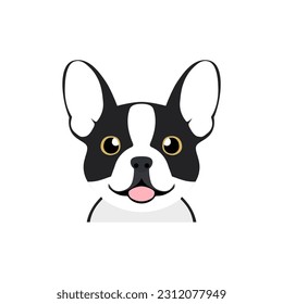 süßer Frenchie-Hund einfache Tiervektorgrafik-Vorlage Design