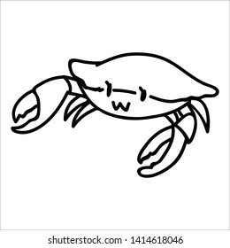 Cute Fresh Crab Lineart Cartoon Vector Stock Vector (Royalty Free ...