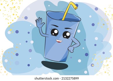 cute fresh drink cartoon illustration