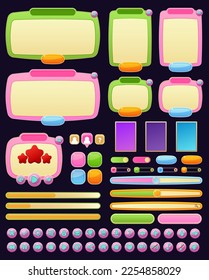 Cute and fresh game ui for mobile or windows with green and pink color