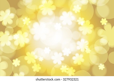 cute and fresh golden flower bokeh and glitter or sparkle background