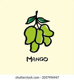 süße und frische Mango-Obstgrafik