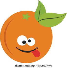 Cute fresh orange with funny face
