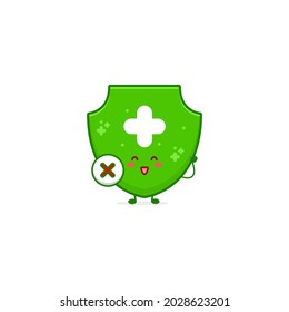 Cuidada ilustración de carácter de escudo fresco sonrisa feliz logotipo de mascota niños jugar plantilla de juguetes