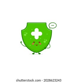 Cuidada ilustración de carácter de escudo fresco sonrisa feliz logotipo de mascota niños jugar plantilla de juguetes