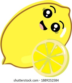 cute fresh yellow lemon vector image