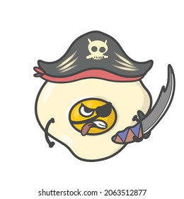 Cute Fried Egg Activity Character Flat Cartoon Vector Design Illustration