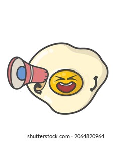 Cute Fried Egg Activity Character Flat Cartoon Vector Design Illustration