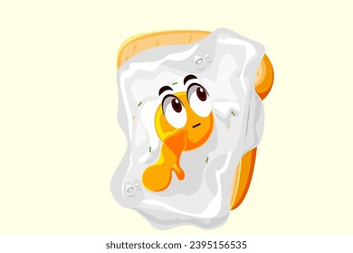 Cute Fried Egg Character Design Illustration
