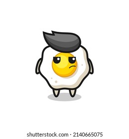 cute fried egg character with suspicious expression , cute style design for t shirt, sticker, logo element