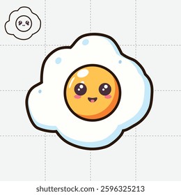 Cute fried eggs come in black and white also color