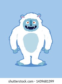 cute friendly Big Foot / Yeti Cartoon illustration