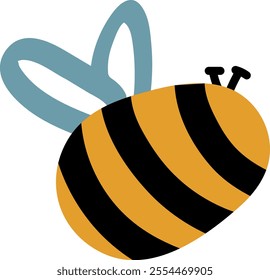 Cute and Friendly Cartoon Bee with Big Eyes