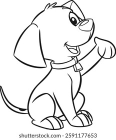 Cute and friendly cartoon style dog