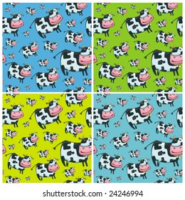 Cute friendly cow. Beautiful pattern.Vector. To see similar, please VISIT MY GALLERY.