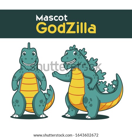 Cute Friendly Godzilla Mascot design