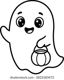 Cute Friendly Halloween Ghost