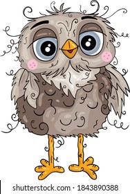 Cute friendly owl isolated on white
