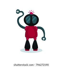Cute and friendly robot, artificial intelligence cartoon vector Illustration