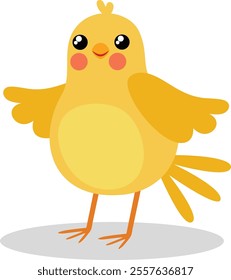 Cute and friendly yellow bird