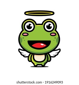 cute frog angel character design