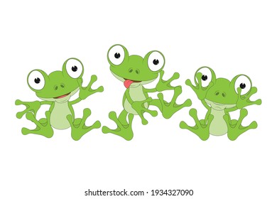 cute frog animal cartoon, simple vector illustration