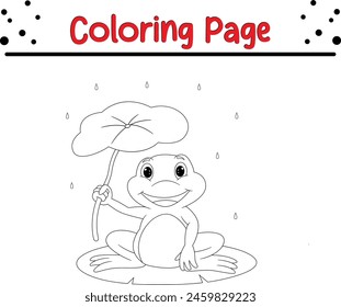 Linda rana animal para colorear página para niños