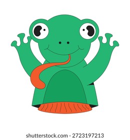 Cute Frog Animal Hand Puppet Cartoon Icon Illustration