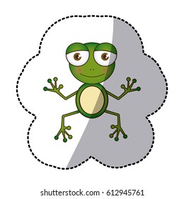 cute frog animal head expression, vector illustration