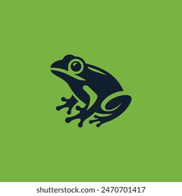cute frog animal logo vector illustration template design