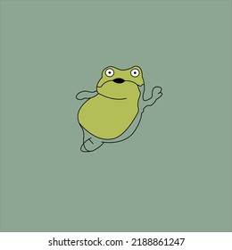 cute frog animal vector illustration gambar