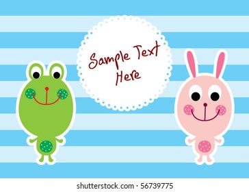cute frog bunny friend