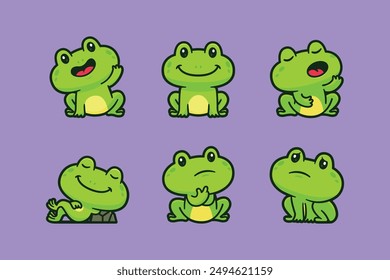 cute frog cartoon character illustration