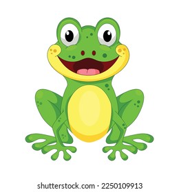 Cute frog cartoon characters vector illustration.