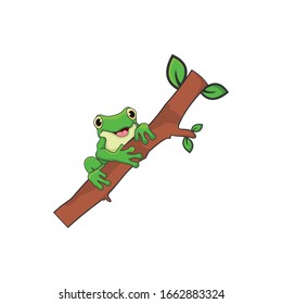 cute frog cartoon design vector