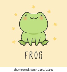 Cute Frog cartoon hand drawn style
