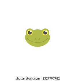 cute frog cartoon icon on a white background