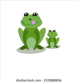 Cute frog cartoon illustration vector