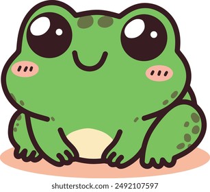 Cute frog cartoon isolated illustrations 