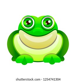 Cute frog cartoon isolated on white background .Vector illustration