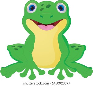 Cute frog cartoon isolated on white background